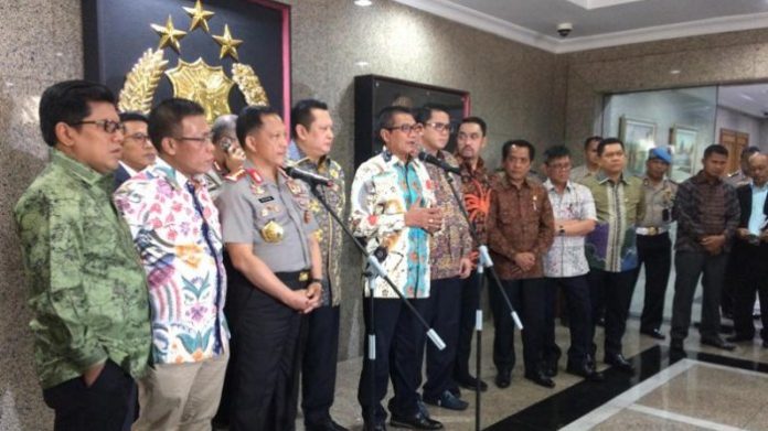 Kapolri Jenderal Pol Tito Karnavian dan Pansus Hak Angket KPK di Mabes Polri.