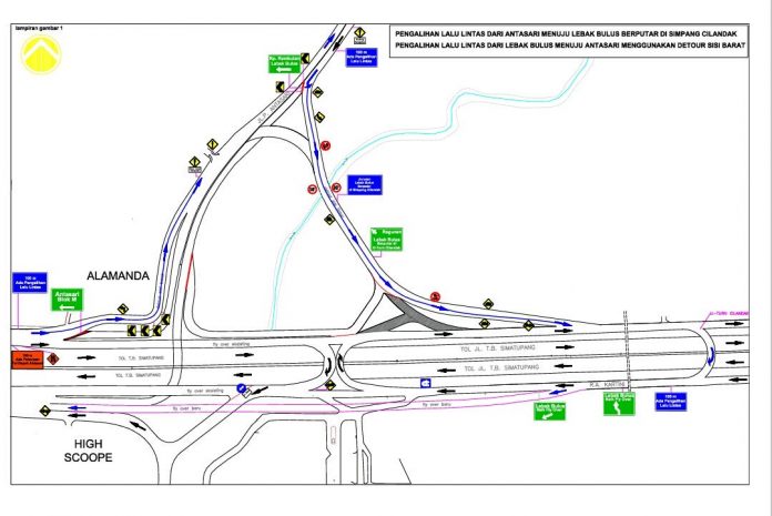 Rekayasa arus lalu lintas terkait pembangunan Tol Depok-Antasari.