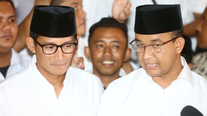 Gubernur dan Wagub DKI Jakarta Anies Baswedan-Sandiaga Uno