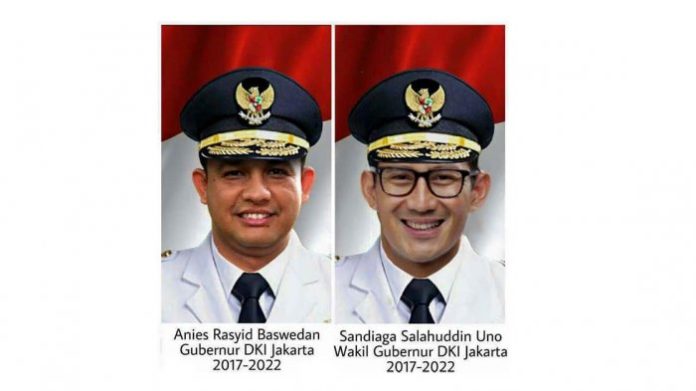 Anies Baswedan dan Sandiaga Uno.