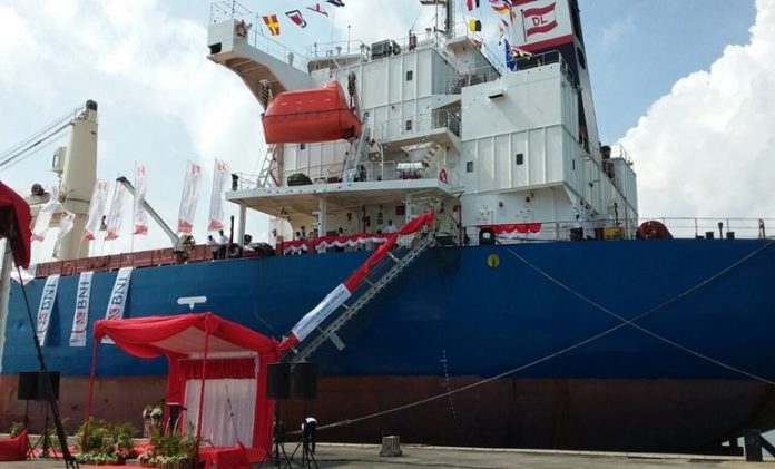 Menteri BUMN Rini Resmikan MV Dharma Lautan Intan Milik Djakarta Lloyd
