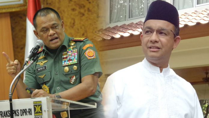Jenderal (Purn) Gatot Nurmantyo dan Gubernur DKI Anies Baswedan