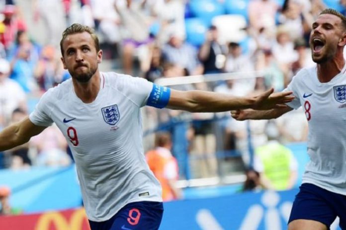 Harry Kane merayakan gol ke gawang Panama