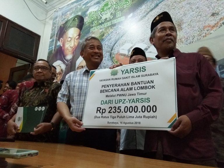 Yarsis Sumbang Korban Gempa Lombok Melalui PWNU Jatim