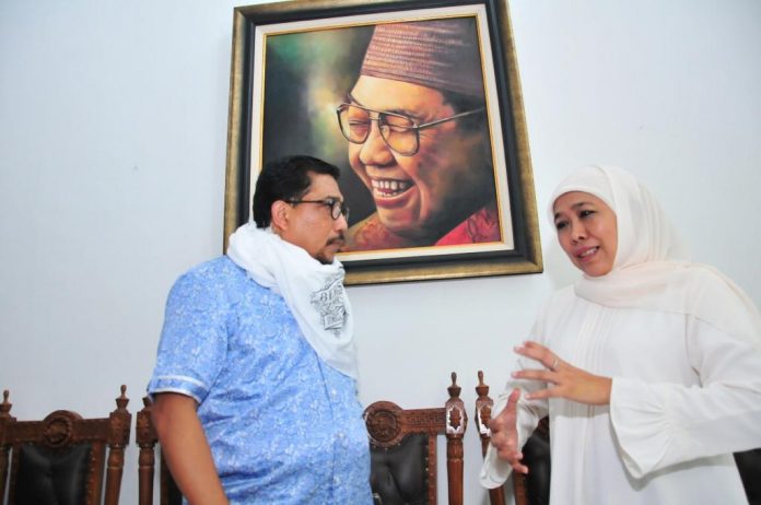 Machfud Arifin bersama Gubernur Jawa Timur, Khofifah Indar Parawansa.