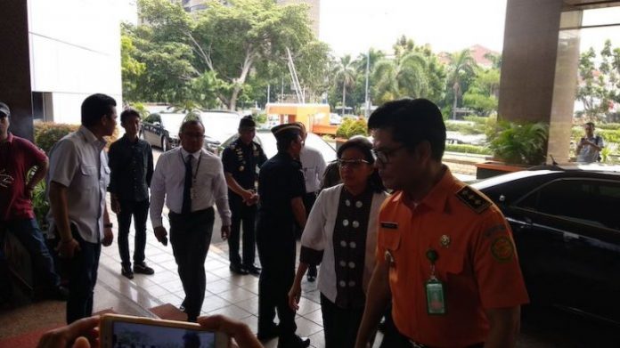 Menkeu Sri Mulyani di Kantor Pusat Basarnas