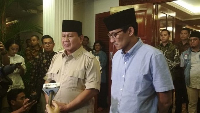 Pasangan nomor urut 02 Pilpres 2019, Prabowo Subianto-Sandiaga Uno.