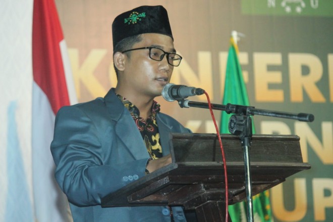 Ketum Ikatan Pelajar Nahdlatul Ulama (IPNU) Aswandi.