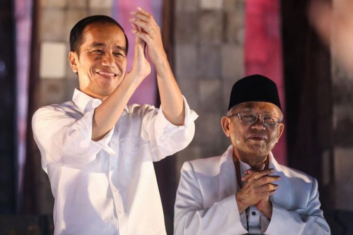 Prsiden RI Jokowi Bersam Ma'ruf Amin.