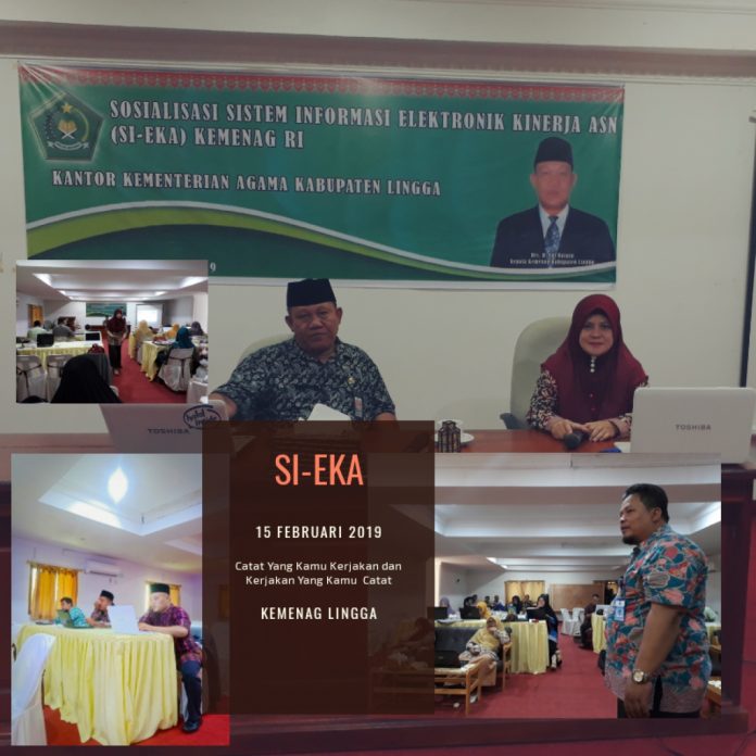 Sosialisasi Si-EKA di Kemenag Kabupaten Lingga.