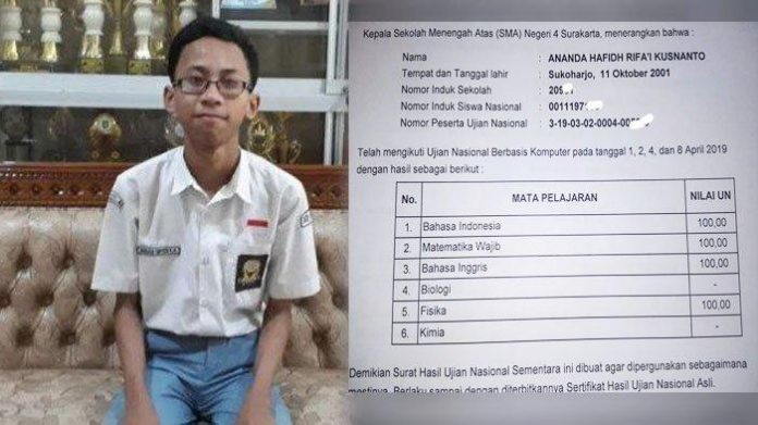 Keren! Siswa Ini Raih Nilai UNBK 100 untuk Semua Pelajaran.