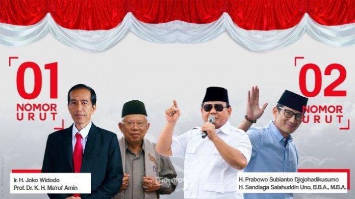 Jokowi Maruf Amin Dan Prabowo Sandiaga Uno Pilpres 2019.