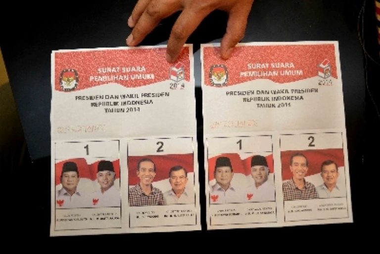 Surat Suara Pencoblosan Pilpres 2014.