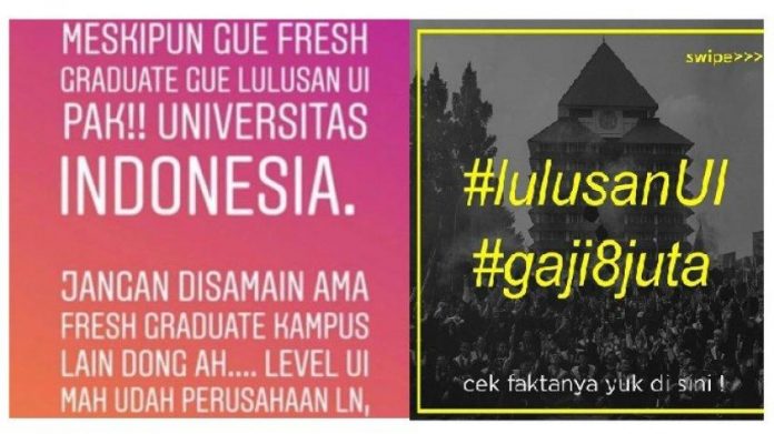 Heboh Postingan Instagram Mengaku Lulusan UI Tolak Gaji 8 Juta.