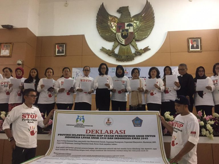 Provinsi Sulawesi Utara Deklarasikan Gerakan Bersama Stop Perkawinan Anak Untuk Selamatkan Tumbuh Kembang Anak