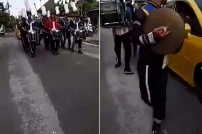 Viral, Mobil Tabrak Rombongan Marching Band