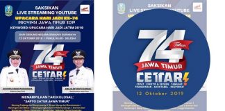 Jawa Timur merayakan hari jadinya yang ke-74 tepat pada Sabtu, 12 Oktober 2019.