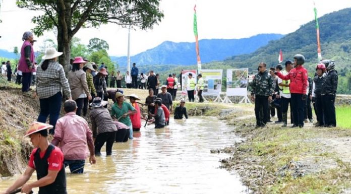 Presiden Jokowi Tinjau Pembangunan Irigasi dan PLBN di Nunukan.