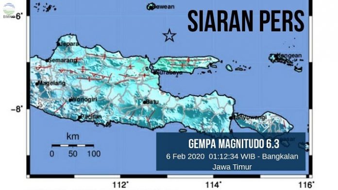 Gempa Magnitudo 6,3 Guncang Bangkalan.