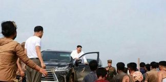 Kim Jong-un Sambangi Desa Dilanda Banjir Naik Mobil Mewah.