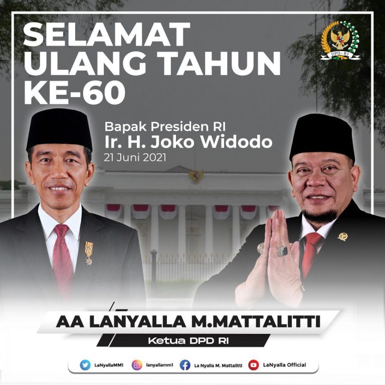 Ucapkan Selamat Ultah buat Jokowi, LaNyalla Optimis RI Keluar dari Pandemi