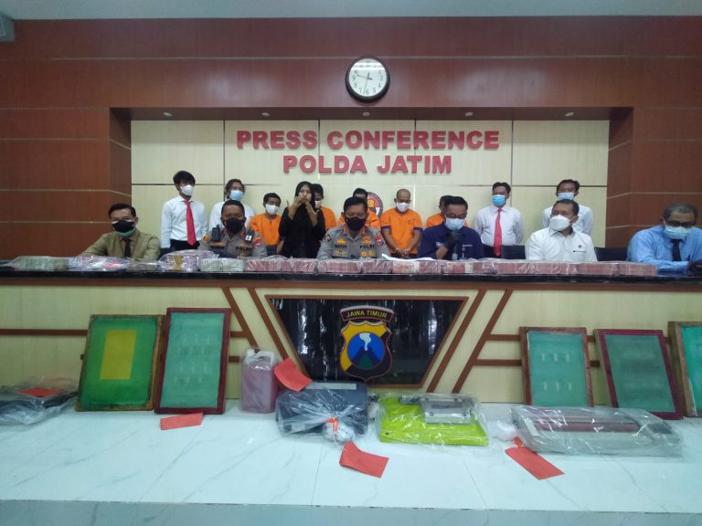 Polda Jatim Release Pelaku Upal Senilai 3 Milyard
