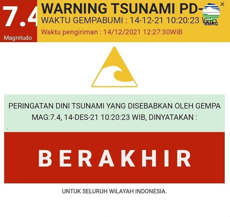 Kepala BMKG Nyatakan Peringatan Dini Tsunami di NTT telah berakhir.