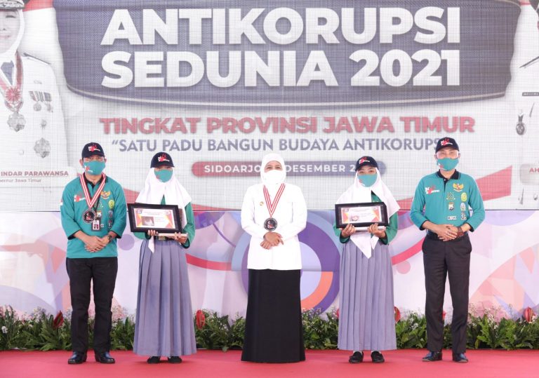 Puncak Peringatan Hakordia Tahun 2021, Gubernur Khofifah Sebut Kekuatan Tanggungjawab dan Moral Jadi Benteng Cegah Aksi KKN