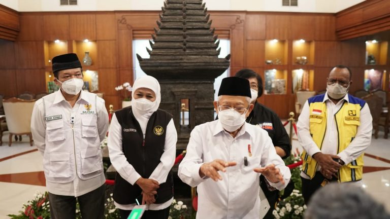 Bersama Wapres KH. Ma’ruf Amin, Gubernur Khofifah Pastikan Huntara dan Huntap Segera Dibangun di Area 90,98 Ha