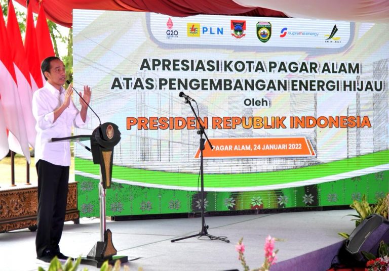 Presiden Jokowi Apresiasi Upaya Kota Pagar Alam Jadi Kota Energi Hijau