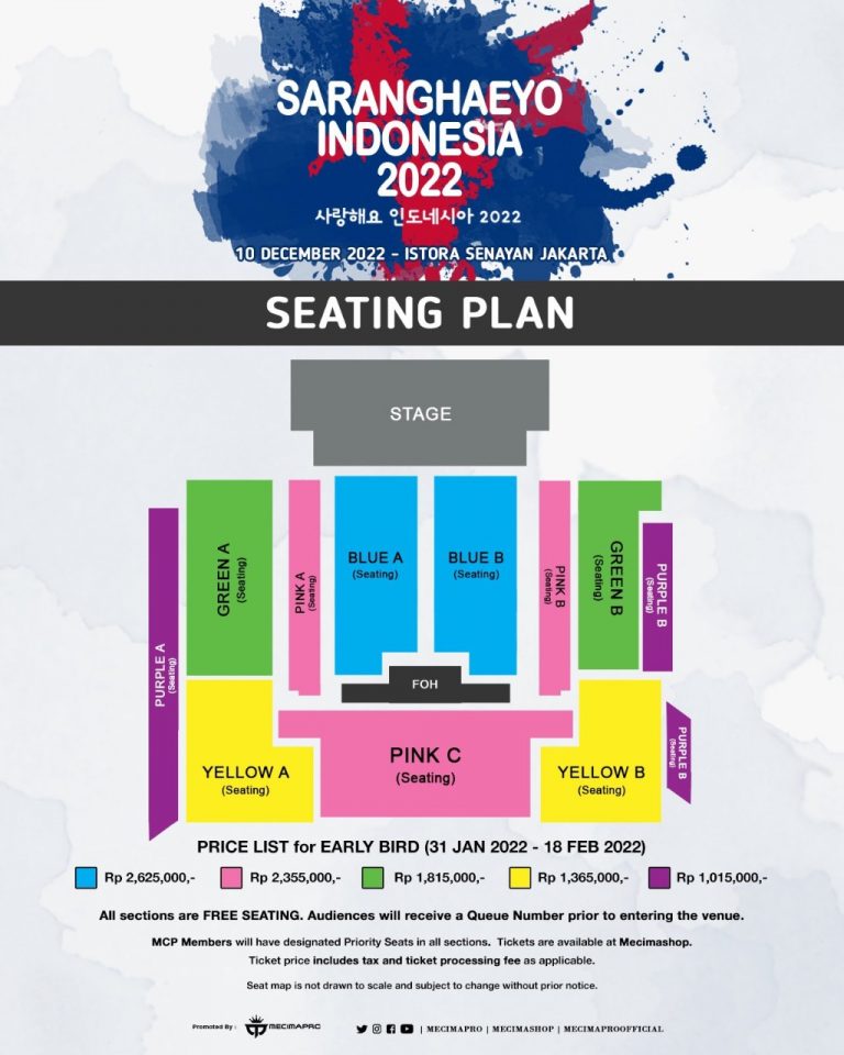 Saranghaeyo Indonesia 2022 Bocorkan Seat Plan Resmi dan Harga Tiket Konser, Simak Informasinya!