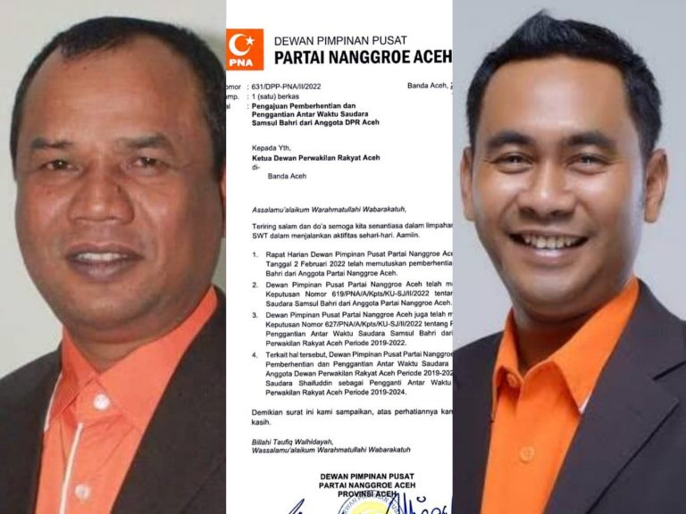 Resmi, Irwandi PAW-kan Tiyong dan Falevi Kirani