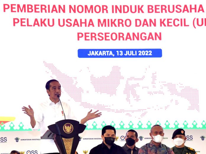 Presiden Jokowi mendorong para pelaku UMKM manfaatkan platform daring guna mendongkrak omzet jualannya.