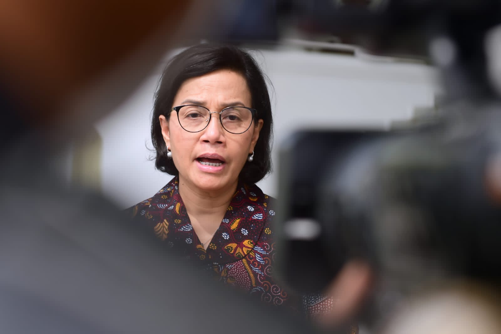 Menteri Keuangan Sri Mulyani usai mendampingi Presiden Joko Widodo menerima kunjungan delegasi IMF. (17/07/22) (Foto: Muchlis Jr - Biro Pers Sekretariat Presiden)