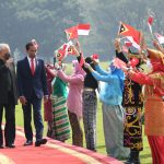 Presiden Jokowi menyambut kunjungan resmi Presiden Timor Leste José Ramos-Horta, di Istana Kepresidenan Bogor, Jawa Barat (19/07/22) (Foto: Lukas – Biro Pers Sekretariat Presiden)