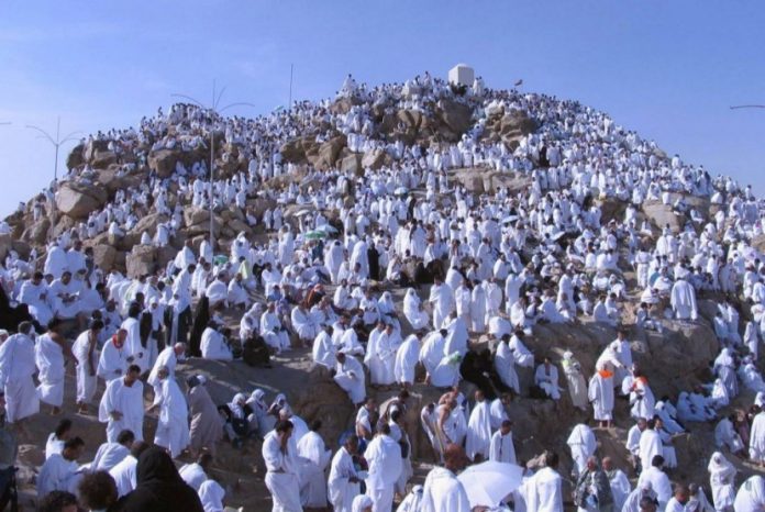 Jamaah haji saat wukuf di Arafah