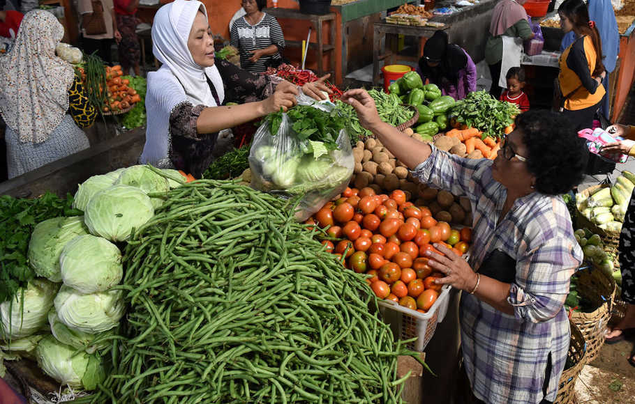 ilustrasi aktivitas jual beli di pasar