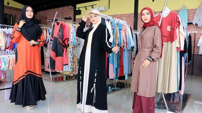 ilustrasi butik yang menjual pakaian muslim