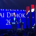 Ketua Umum Partai Demokrat Agus Harimurti Yudhoyono (AHY) membuka Rapimnas Partai Demokrat di Jakarta Convention Center (JCC), Kamis (15/9/2022).