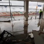 Kondisi salah satu bangunan sesudah diterjang Topan Hinnamnor