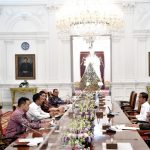 Sejumlah pengurus BPP HIPMI menemui Presiden Jokowi untuk melaporkan rencana kegiatan Munas HIPMI XVII yang salah satu agendanya pemilihan ketua umum pada Desember mendatang di Istana Kepresidenan Jakarta, Kamis, (22/9/2022).