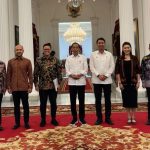 Sejumlah pengurus BPP HIPMI menemui Presiden Jokowi untuk melaporkan rencana kegiatan Munas HIPMI XVII yang salah satu agendanya pemilihan ketua umum pada Desember mendatang di Istana Kepresidenan Jakarta, Kamis, (22/9/2022).