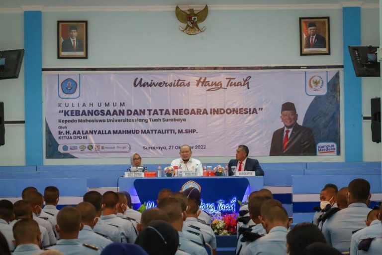 Isi Kuliah Umum di Universitas Hang Tuah, LaNyalla Bahas Ketahanan Pangan dari Sisi Maritim