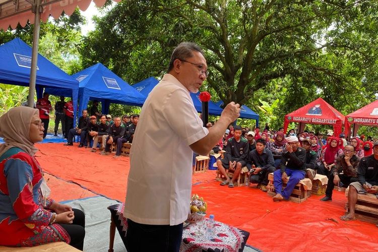 Menteri Perdagangan Zulkifli Hasan saat acara ‘Panen Raya Perkebunan Mangga dan Launching Ekspor Perdana Mangga Indramayu Mendunia’ di Indramayu (13/10/22)