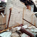 salah satu rumah warga yang rusak akibat gempa