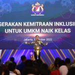 Presiden Joko Widodo meluncurkan Gerakan Kemitraan Inklusif untuk UMKM Naik Kelas di Gedung SMESCO, Jakarta (03/10/22) (Foto: Muchlis Jr – Biro Pers Sekretariat Presiden?)
