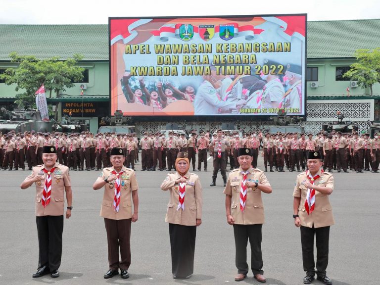 Apel Wawasan Kebangsaan dan Bela Negara, Gubernur Khofifah: Pramuka Adalah Manusia Pancasila yang Siap Menjaga NKRI