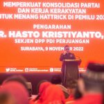 Penuh Semangat, Sekjen Hasto Gembleng 2.000 Kader PDIP Surabaya