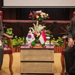 Pertemuan antara Menteri PUPR Basuki Hadimujono dengan Menteri Lingkungan Korea Selatan Han Hwa Jin di Nusa Dua, Bali