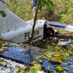 Kondisi pesawat Susi Air PK-BVM yang mengalami kerusakan akibat kecelakaan di Kampung Duma, Kecamatan Dumadama, kabupaten Paniai, Papua pada 23 Juni 2022.